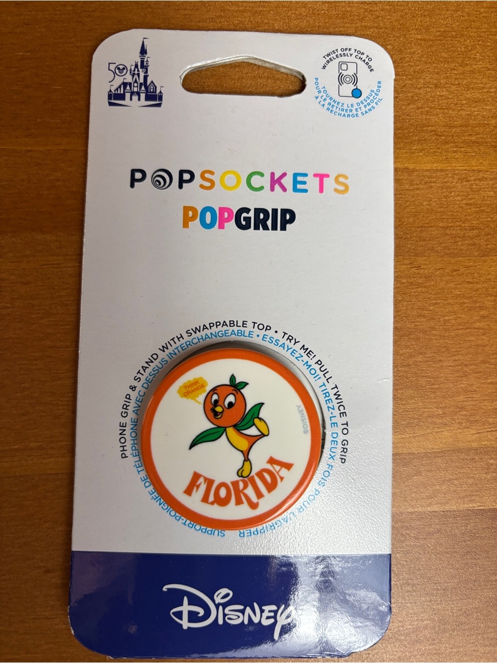 Disney PopSocket PopGrip Florida Orange Bird Character Phone Grip